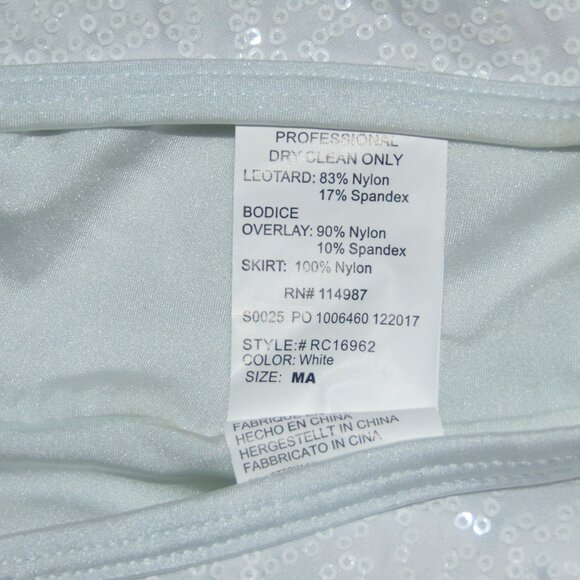 Revolution Dancewear White Sequin Leotard MA - Picture 5 of 8